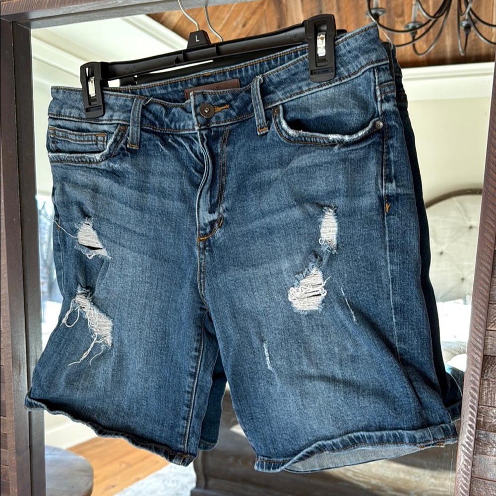 Distressed Denim Shorts